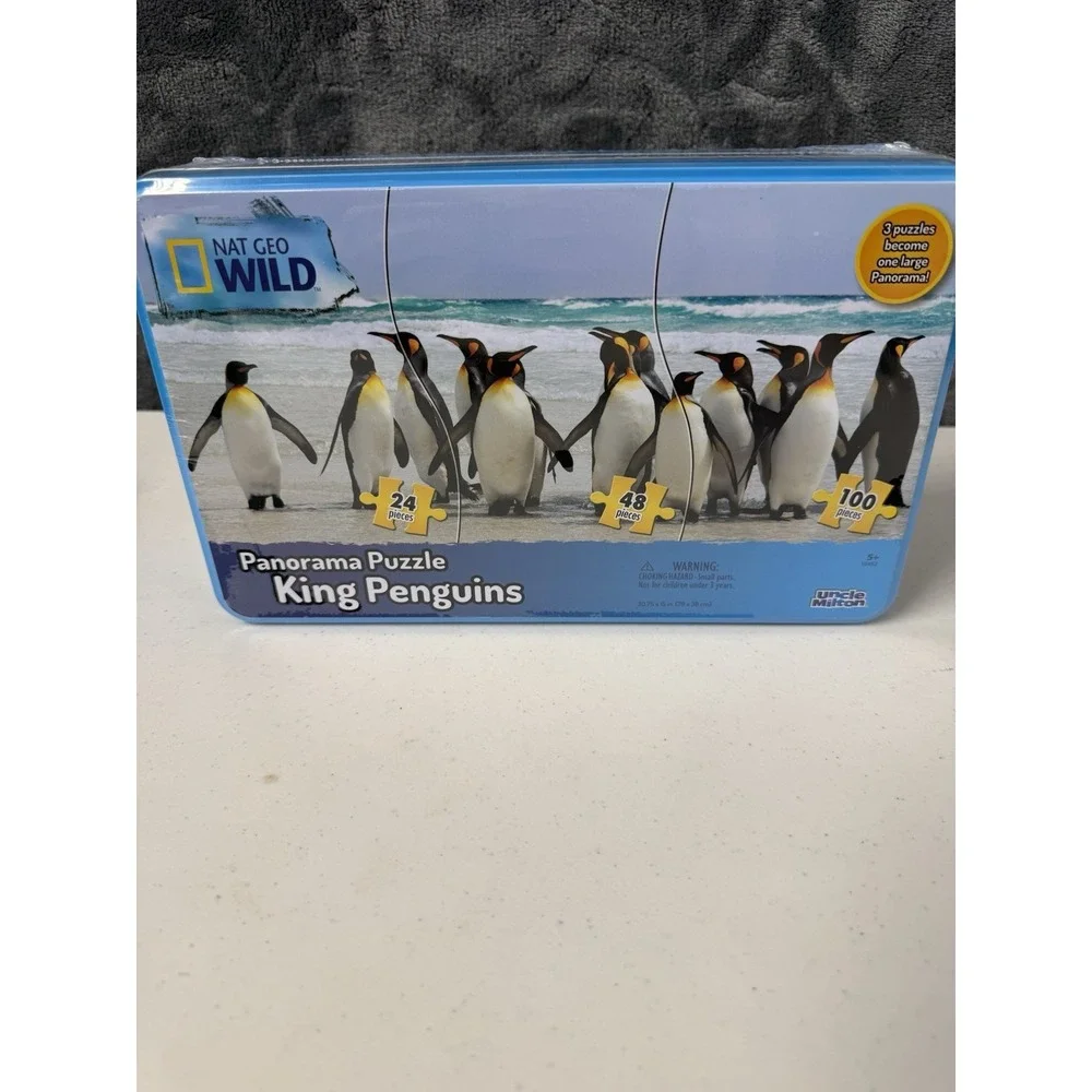 NAT GEOGRAPHIC WILD Panorama Puzzle Emperor Penguins 3-In-1 Puzzle New